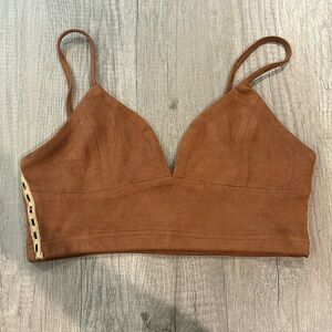 Brown suede bralette/crop top.